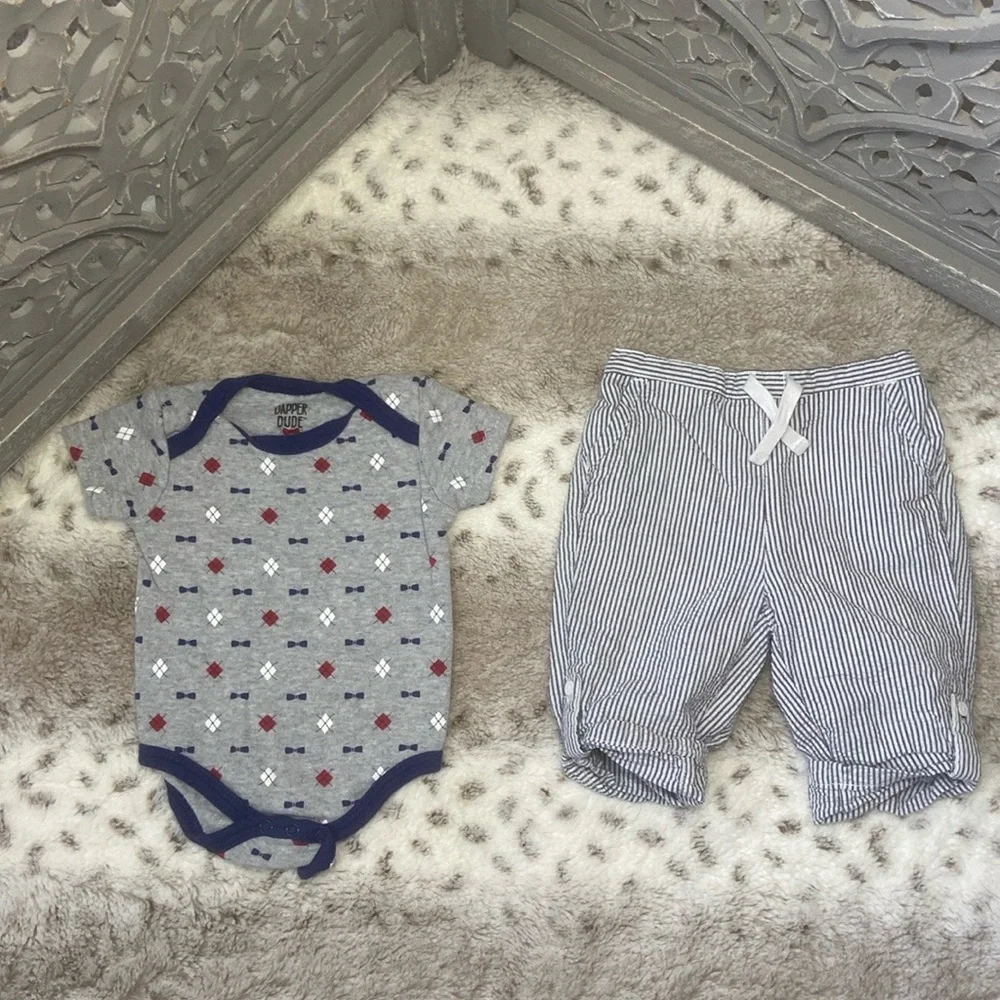 Janie and Jack set baby boy size 3-6 months stripes argyle coastal preppy infant
